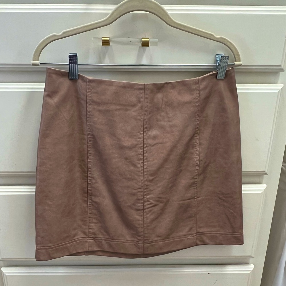 She+Sky tan leather skirt